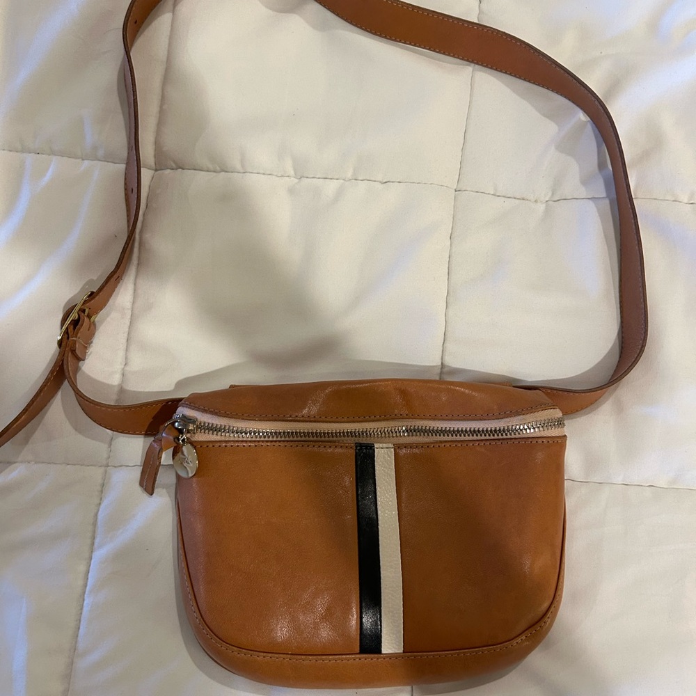 Clare V Tan and Black Fanny Pack Bag with Adjustable Strap